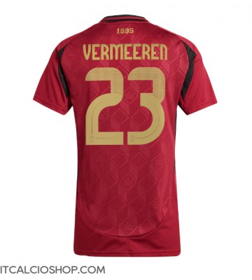 Belgio Arthur Vermeeren #23 Prima Maglia Femmina Europei 2024 Manica Corta